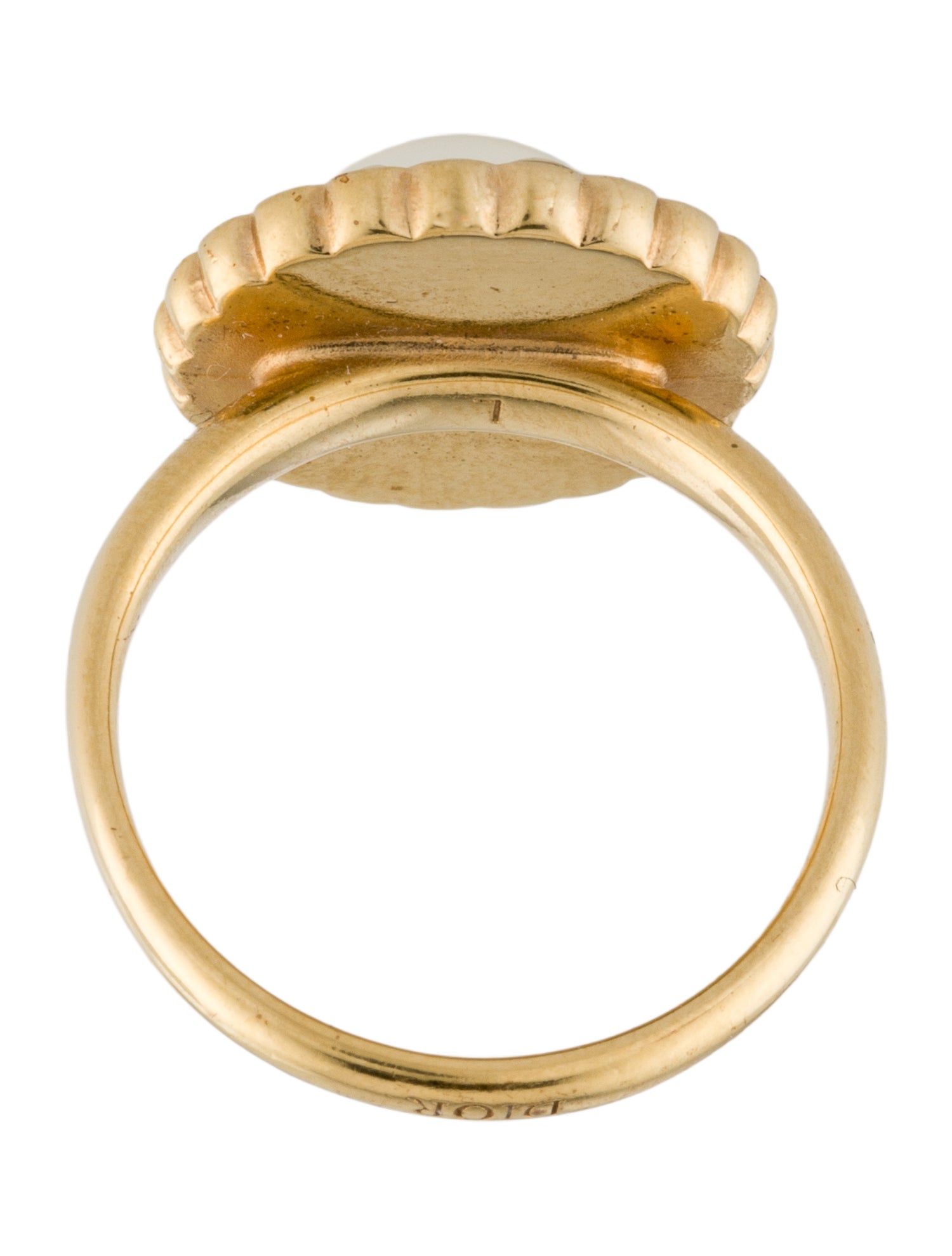 Christian Dior Faux Pearl & Resin Cocktail Ring